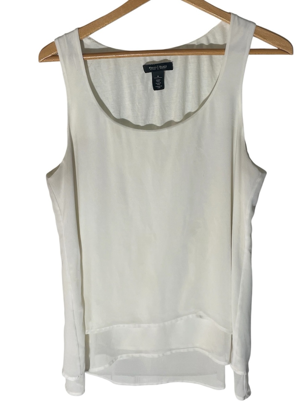 TT4- White House Black Market Ivory Layered Sleeveless Camisole Medium